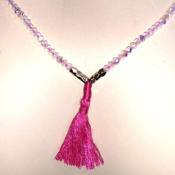 CHLOE + ISABEL Pink Radiance Beaded Tassel Layered Necklace - N720PIG - Picture 3 of 5